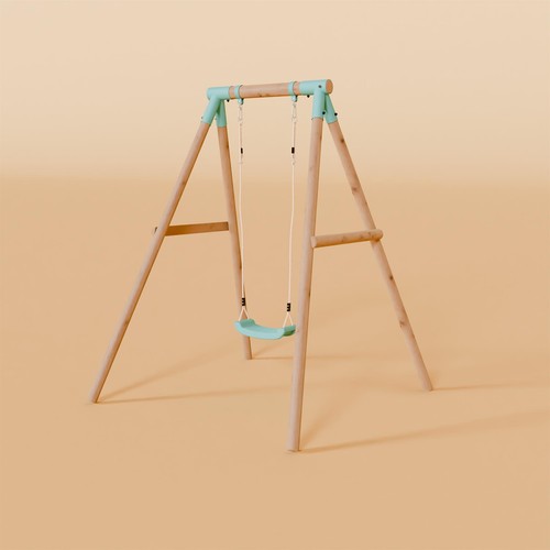 Single wooden swing - single,