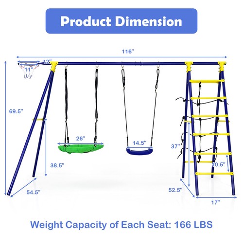 Outdoor kids swing set - kids,