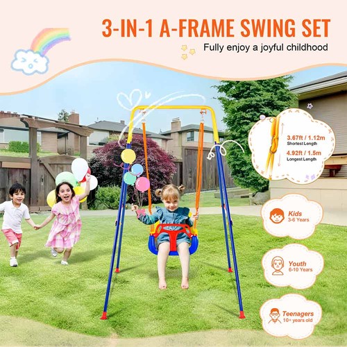 Toddler swing set with metal - swing,