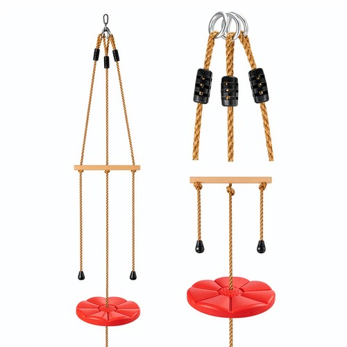 Wooden handle tree swing - tree,