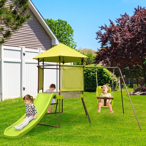 Metal outdoor kids swing set - metal,